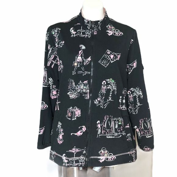 Tops - ELCC zipper jacket plus size 1X black pink